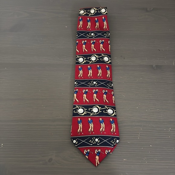 Vintage Giorgio 100% Silk Golfer Swing Tie - Picture 2 of 6